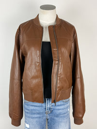 Sadie Bomber Jacket in Caramel Brown