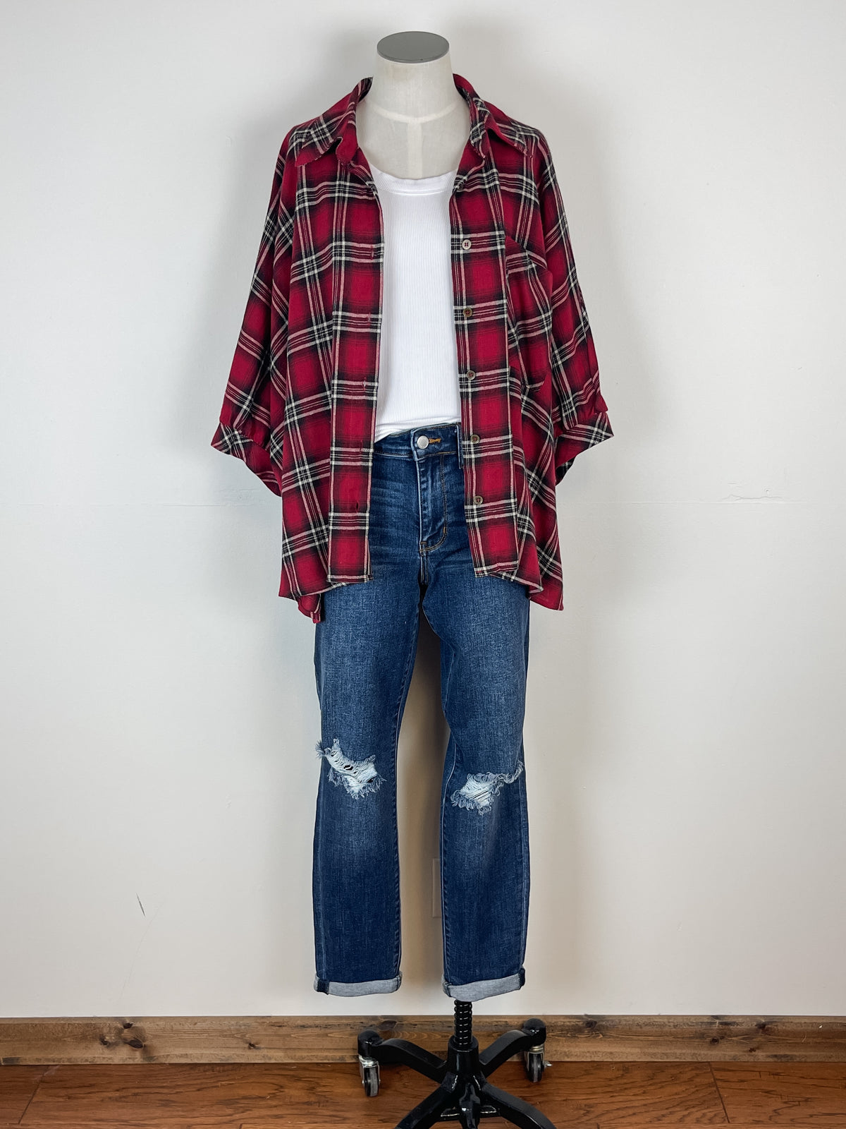 Reagan Oversized Plaid in Red