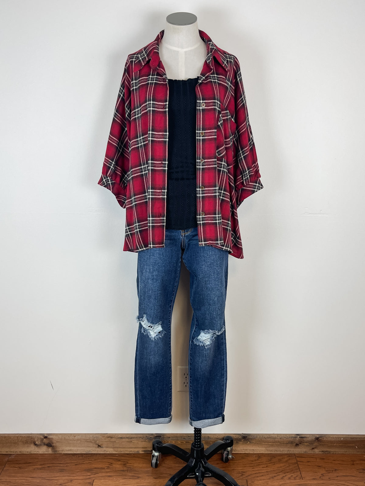 Reagan Oversized Plaid in Red