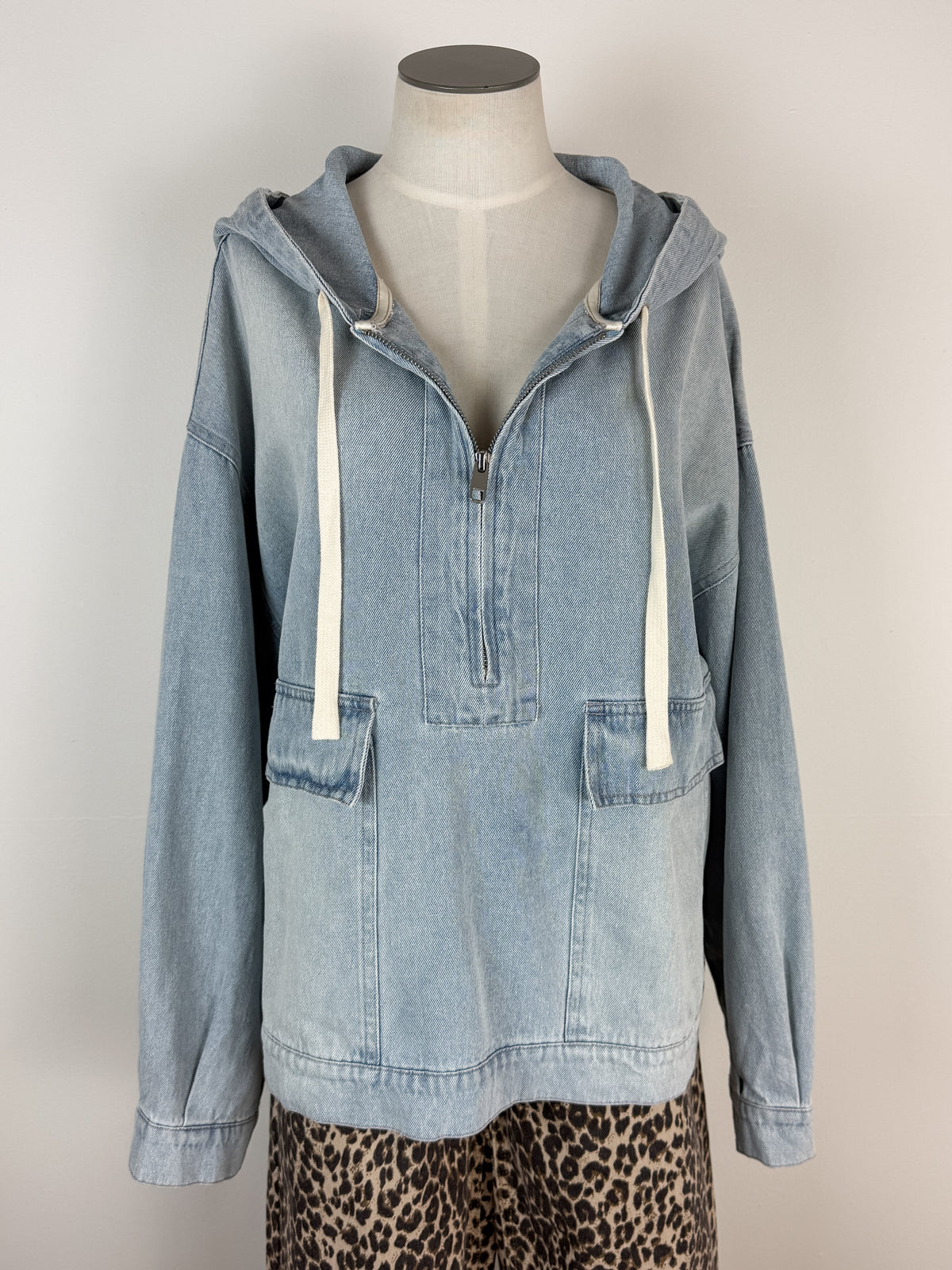 Olivia Washed Denim Hoodie
