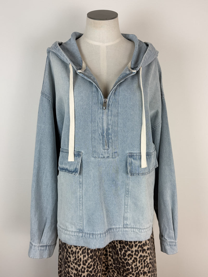 Olivia Washed Denim Hoodie