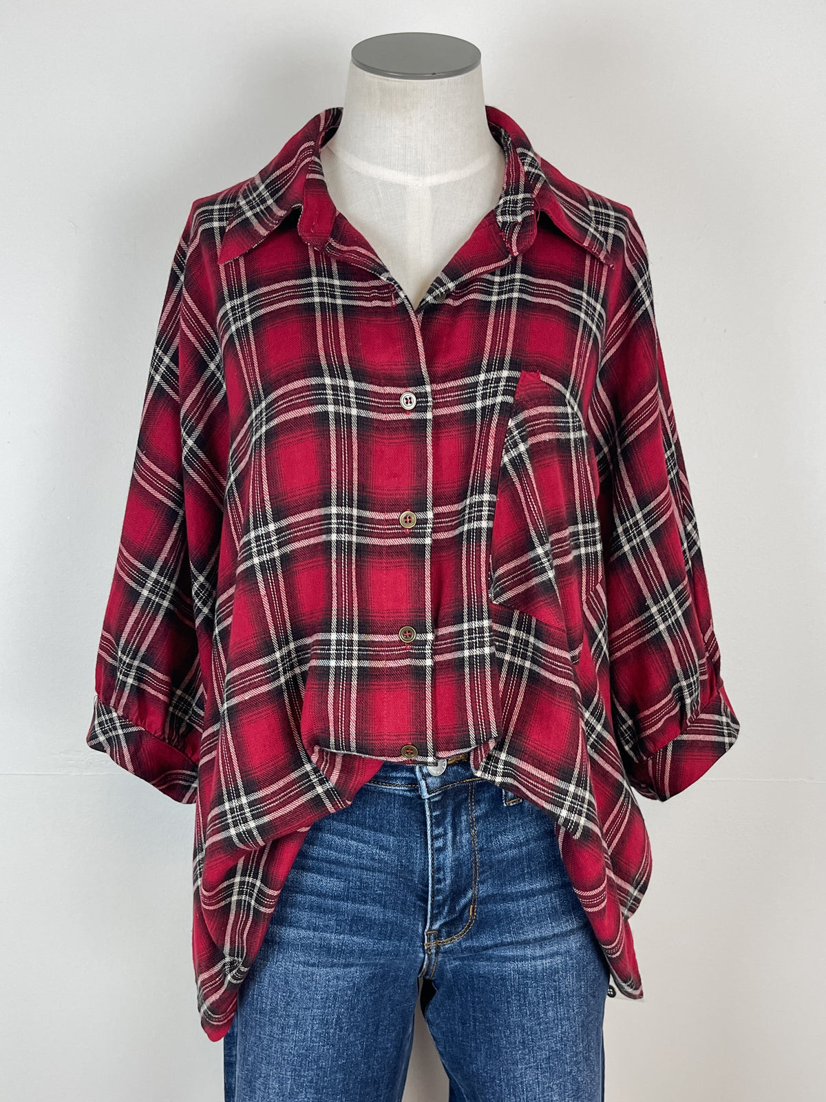 Reagan Oversized Plaid in Red