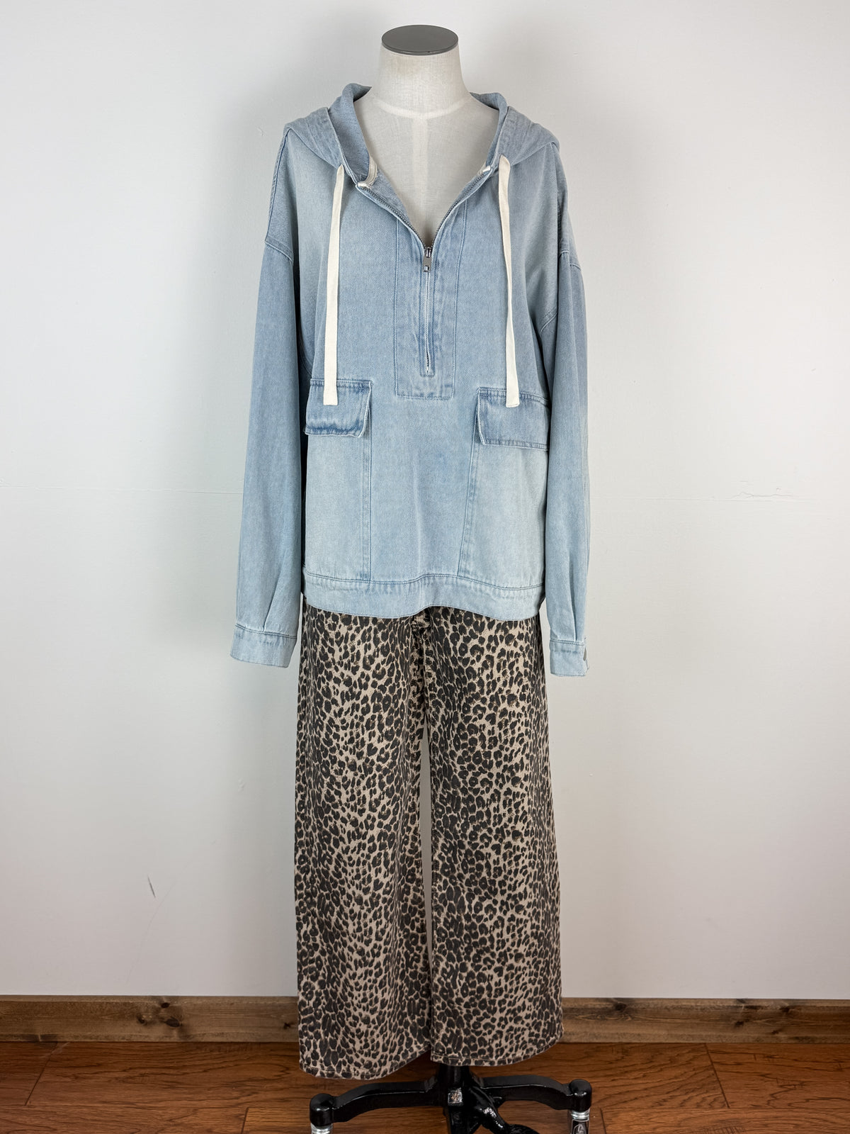 Olivia Washed Denim Hoodie