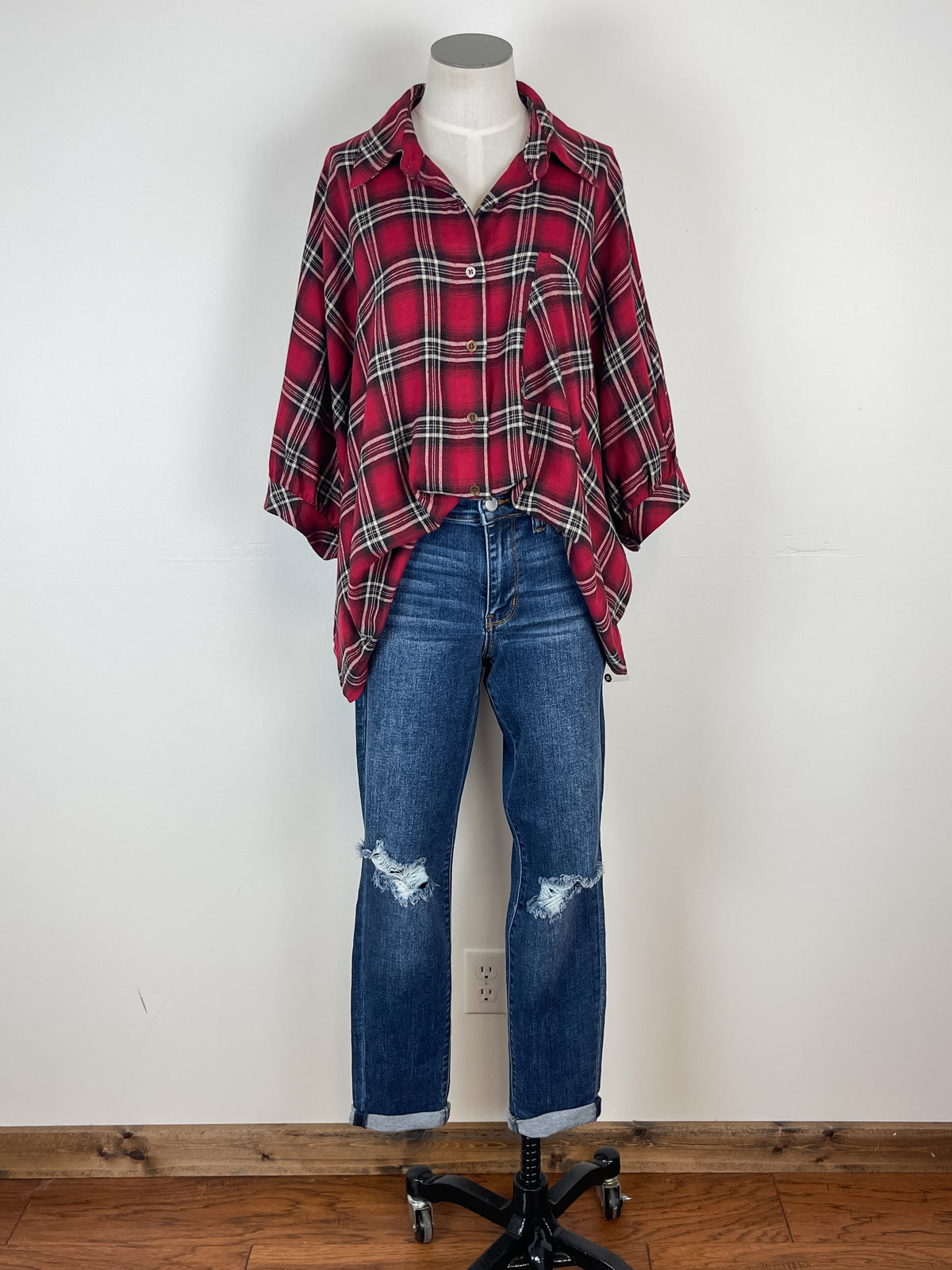 Reagan Oversized Plaid in Red