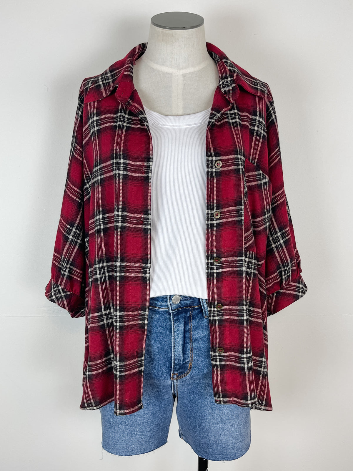 Reagan Oversized Plaid in Red