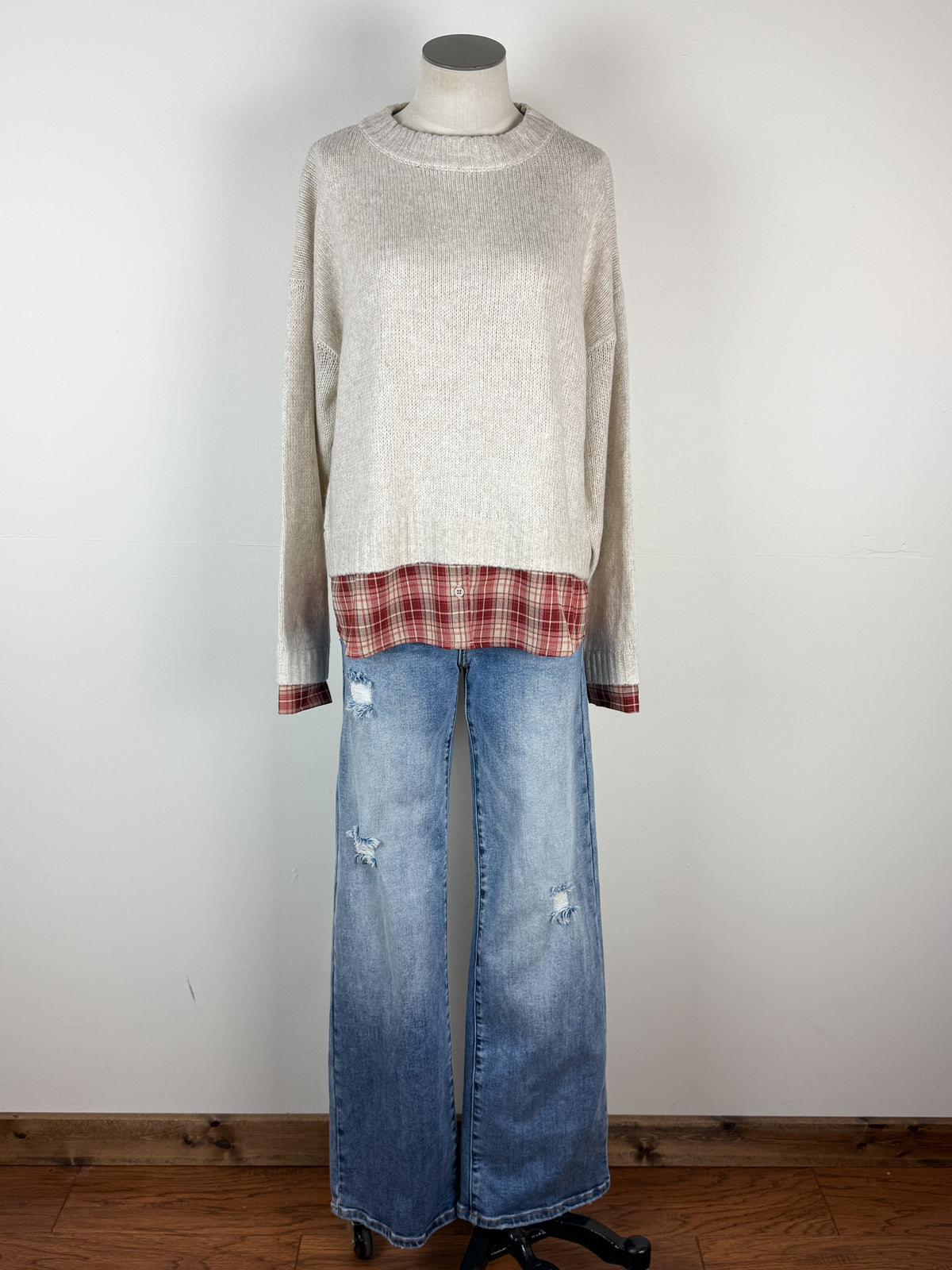 Savannah Layered Sweater in Natural