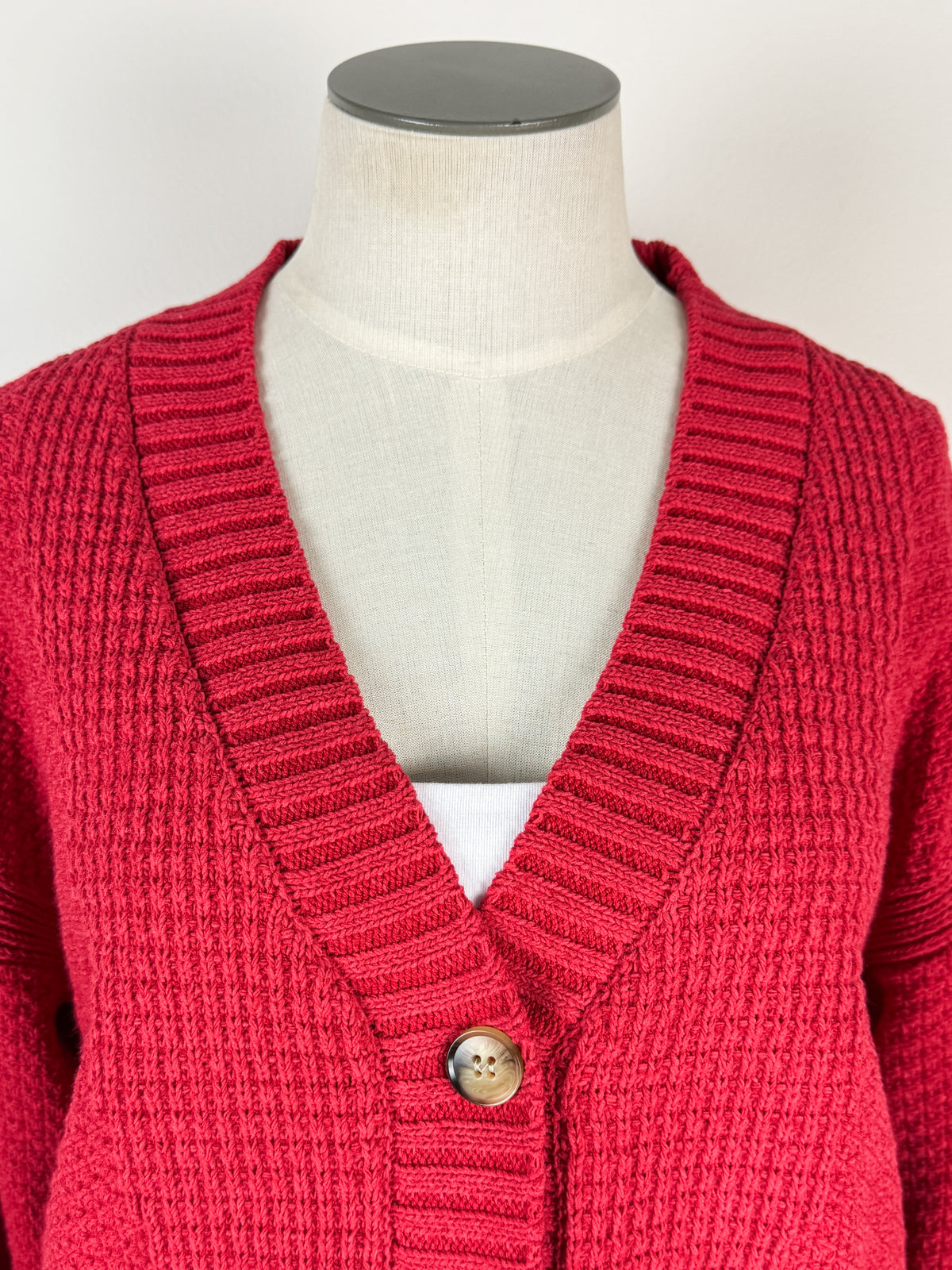 Maria Knit Cardigan in Red