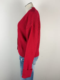 Maria Knit Cardigan in Red