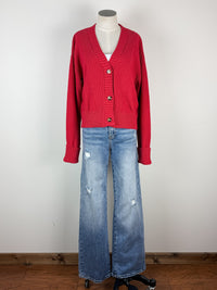 Maria Knit Cardigan in Red