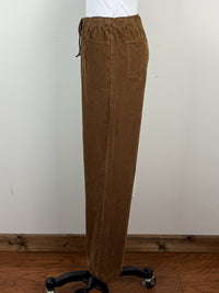Brooklyn Wide Leg Corduroy Pant in Dark Camel
