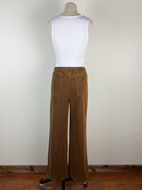 Brooklyn Wide Leg Corduroy Pant in Dark Camel