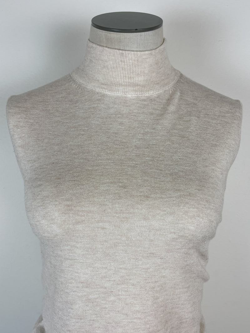 Morgan Mock Neck Tank in Oatmeal