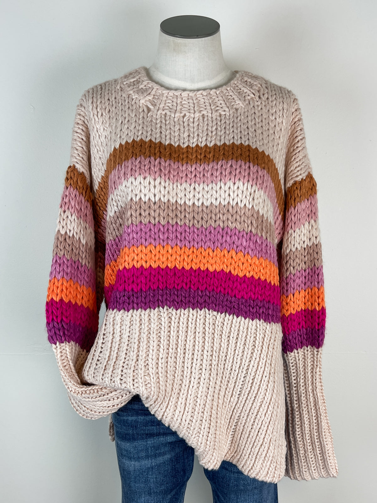 Micki Loose Knit Sweater in Pink Bliss