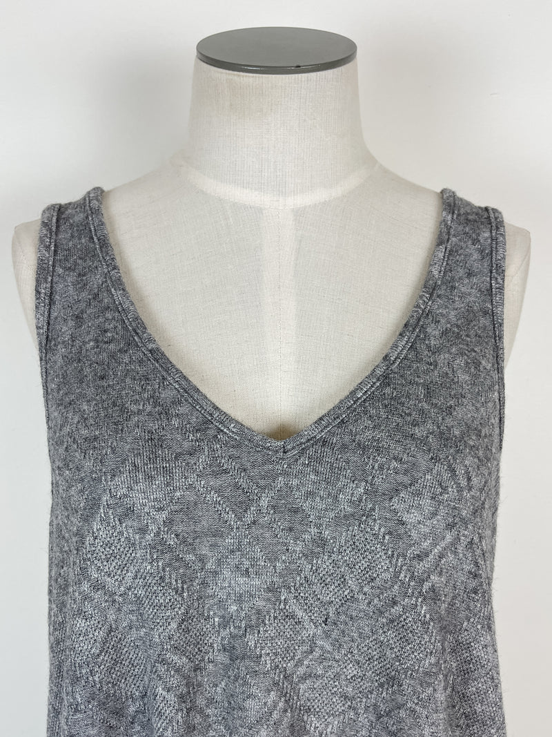 Taylor Knit V Neck Tank in Heather Grey