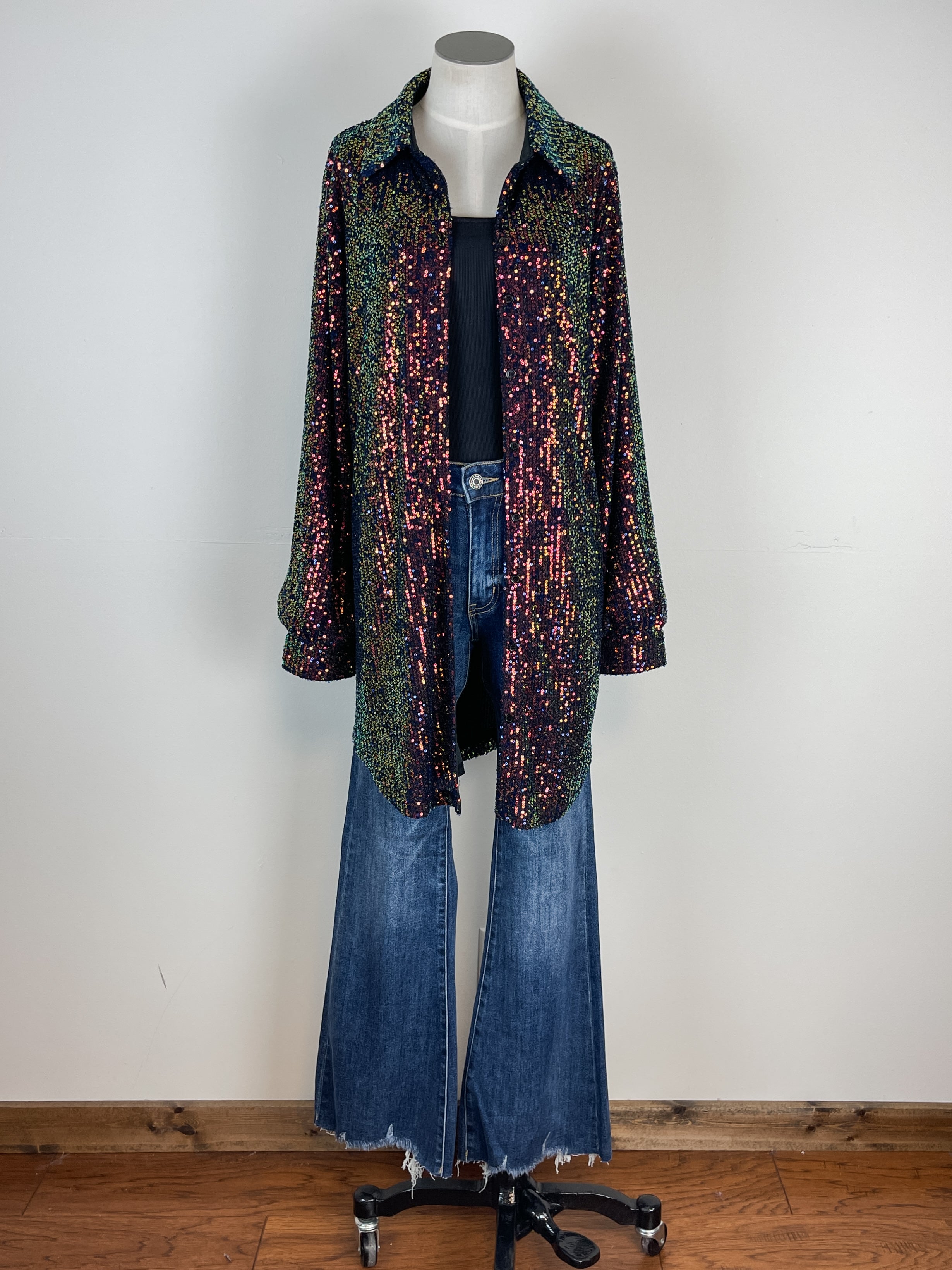 Brooklyn Sequin Duster in Multi – Hissy Fit Boutique