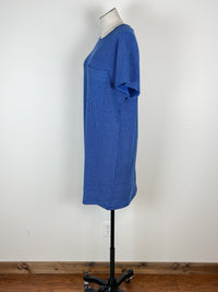 Amber Ribbed T Shirt Dress in Blue