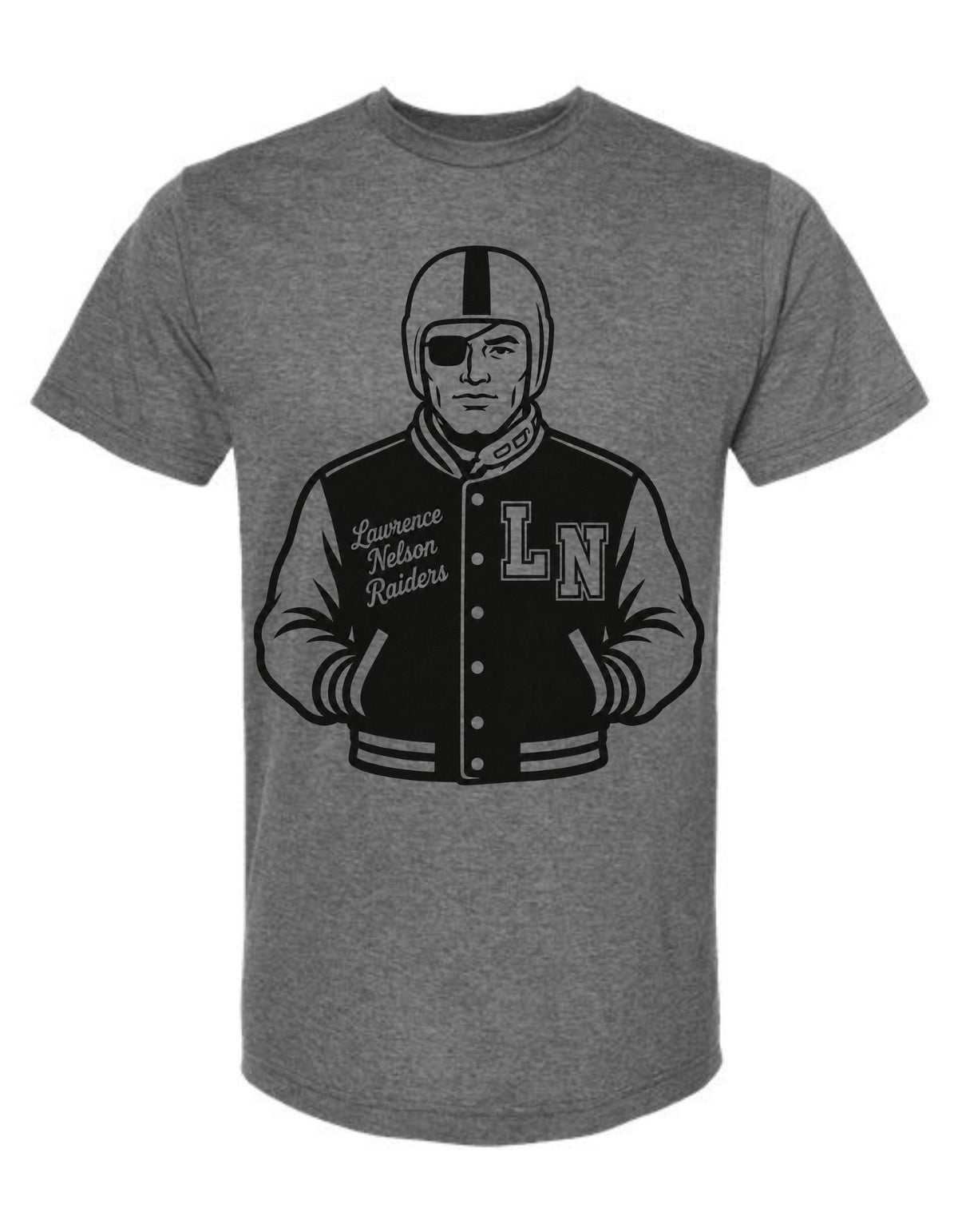 Lawrence Nelson Raiders Varsity Mascot Tee