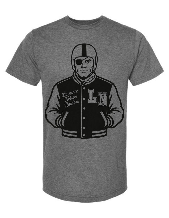 Lawrence Nelson Raiders Varsity Mascot Tee