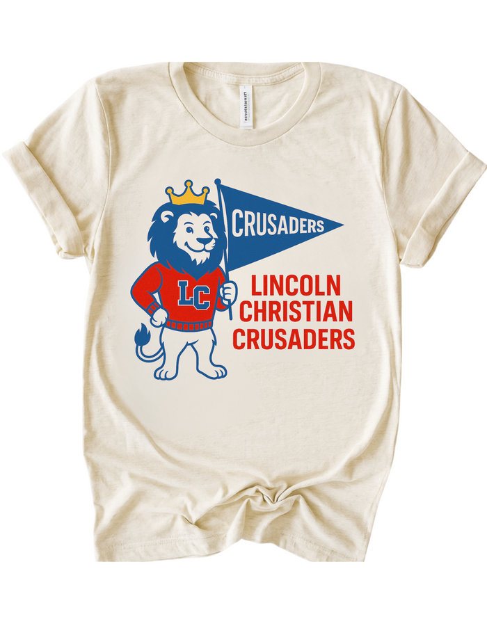 Lincoln Christian Crusaders Mascot Tee & Sweatshirt