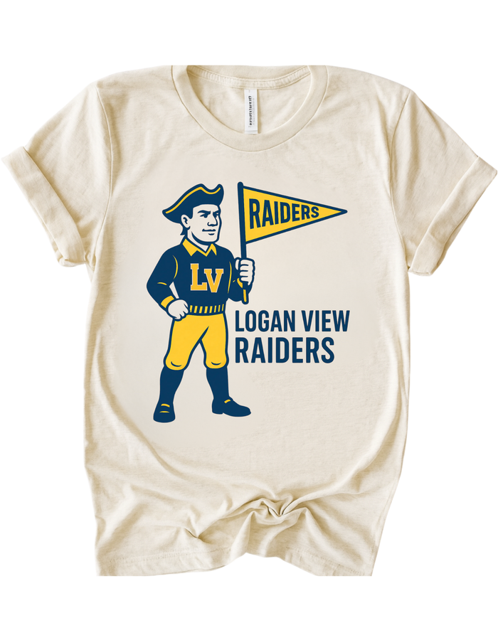 Logan View Raiders Vintage Mascot Tee
