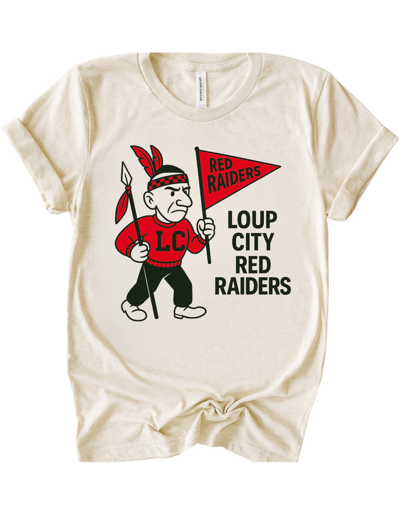 Loup City Red Raiders Vintage Mascot Tee & Sweatshirt