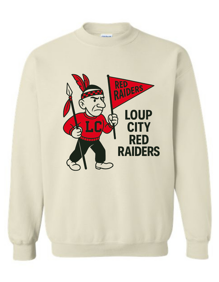 Loup City Red Raiders Vintage Mascot Tee & Sweatshirt