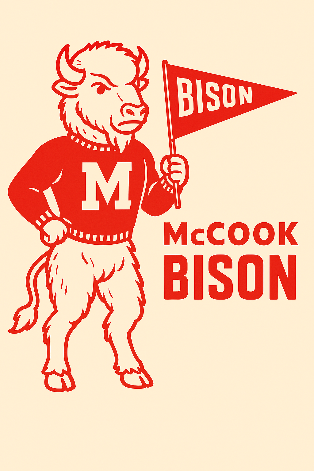 McCook Bison Vintage Mascot Tee