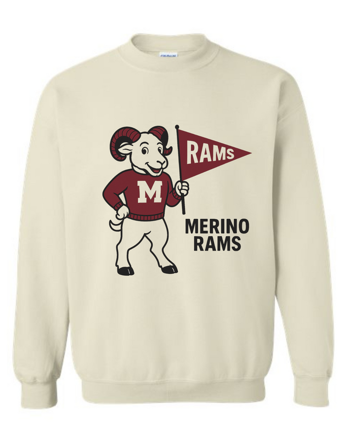 Merino Rams Mascot Tee & Sweatshirt