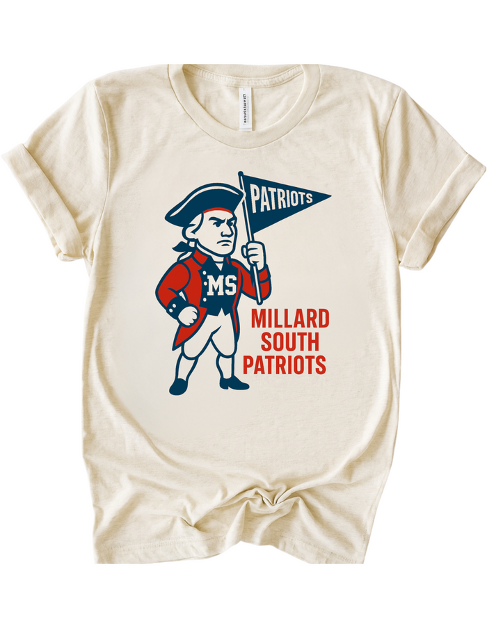 Millard South Patriots Vintage Mascot Tee