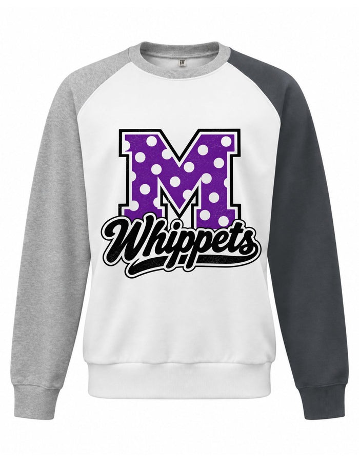 Custom Polka Dot Colorblock Crew