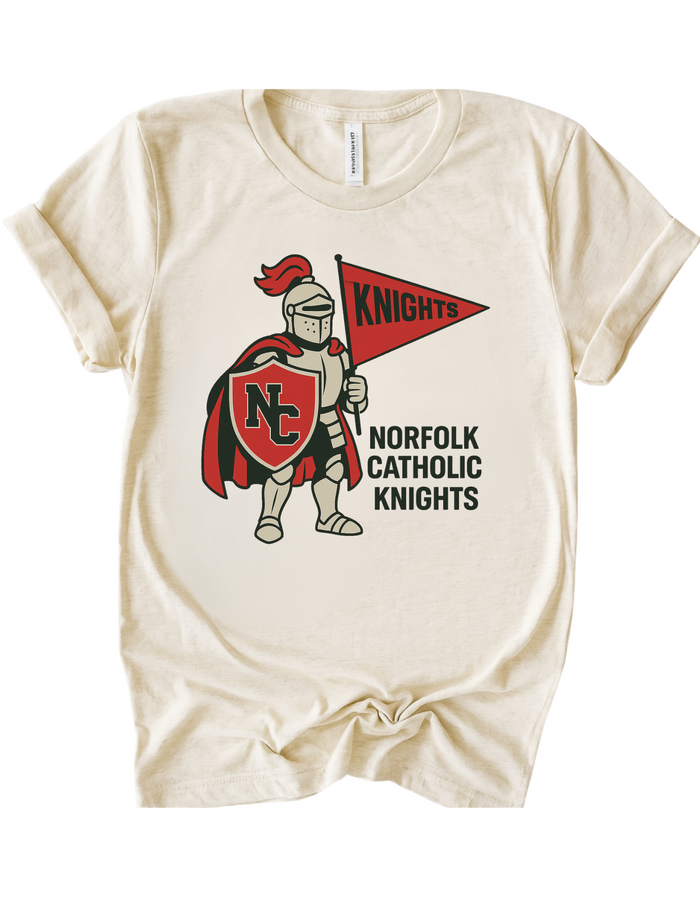 Norfolk Catholic Knights Mascot Tee & Sweatshirt