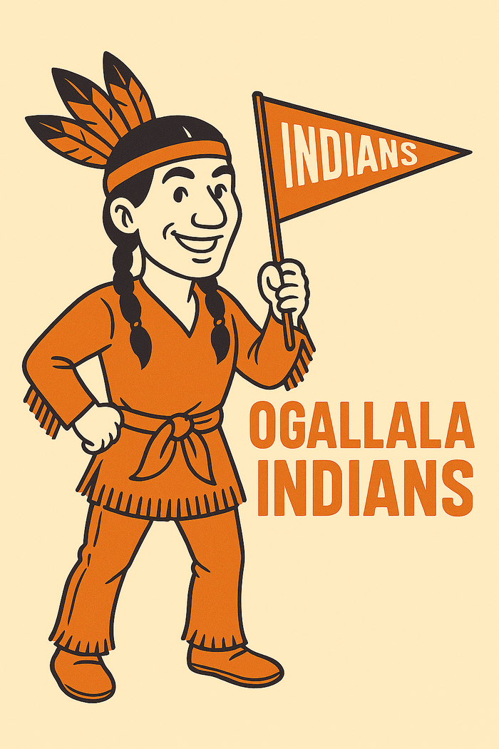 Ogallala Indians Vintage Mascot Tee