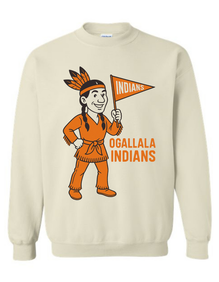 Ogallala Indians Vintage Mascot Tee & Sweatshirt