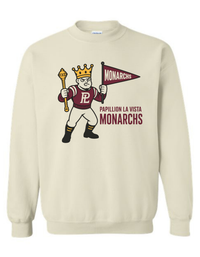 Papillion La Vista Monarchs Vintage Mascot Tee & Sweatshirt