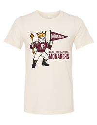 Papillion La Vista Monarchs Vintage Mascot Tee & Sweatshirt