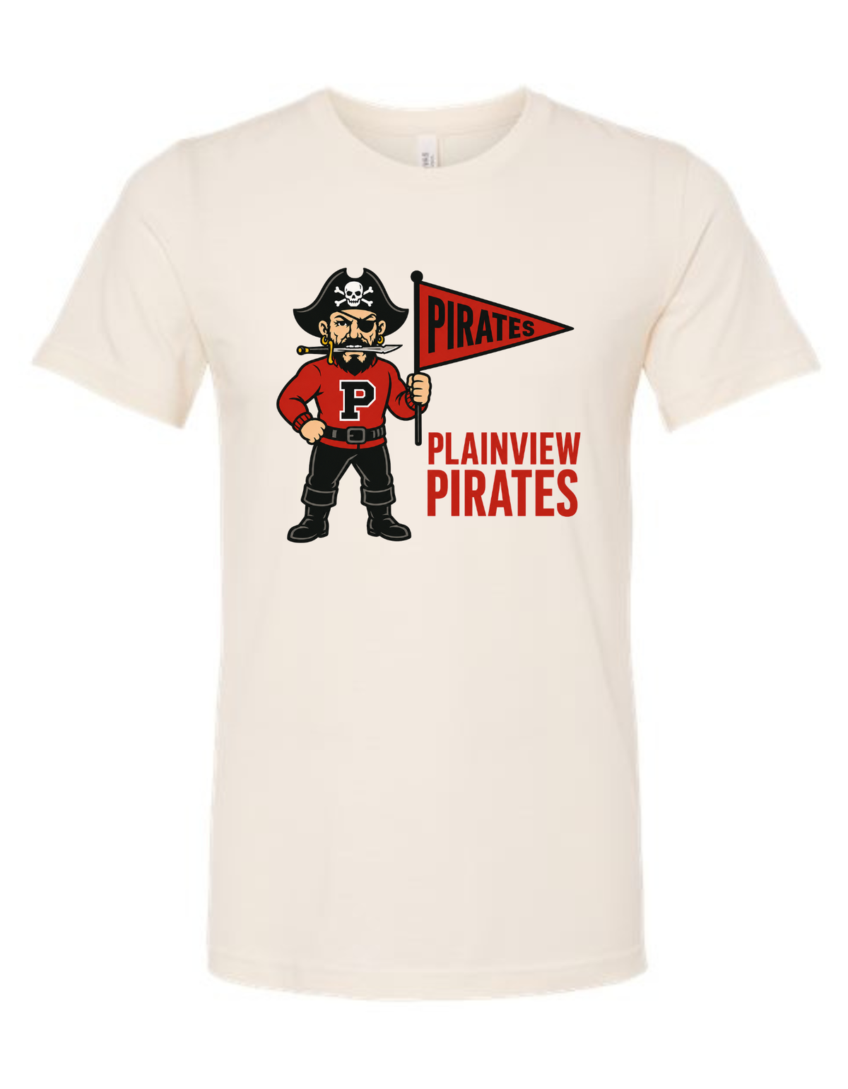 Plainview Pirates Vintage Mascot Tee & Sweatshirt