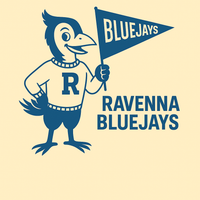 Ravenna Bluejays Vintage Mascot Tee