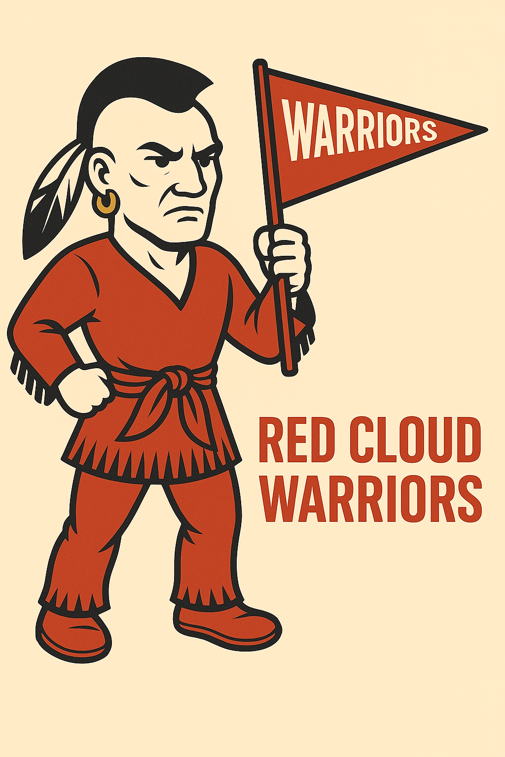 Red Cloud Warriors Vintage Mascot Tee