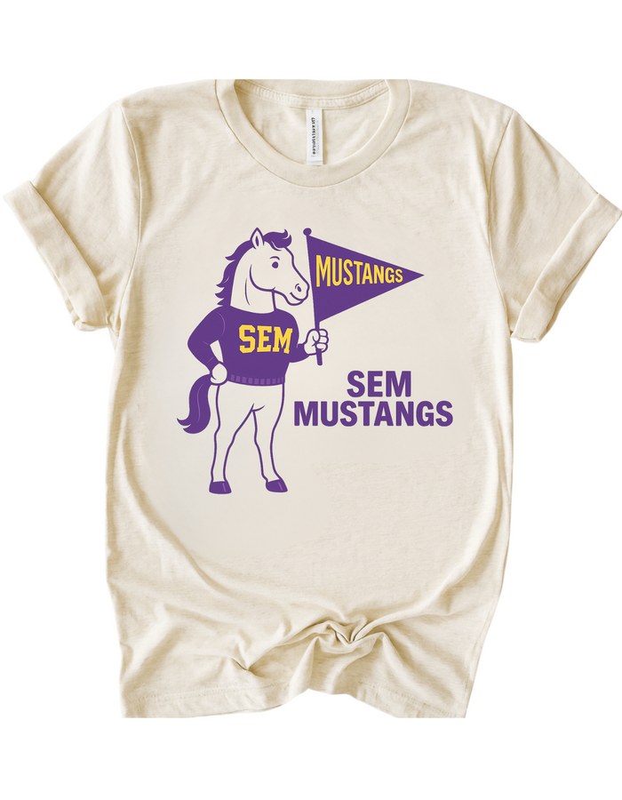 SEM Mustangs Mascot Tee & Sweatshirt