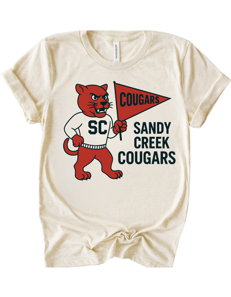 Sandy Creek Cougars Vintage Mascot Tee