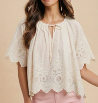 Maisy Eyelet Blouse in Ivory