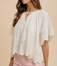 Maisy Eyelet Blouse in Ivory
