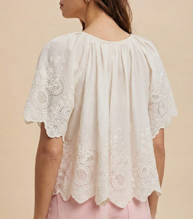 Maisy Eyelet Blouse in Ivory