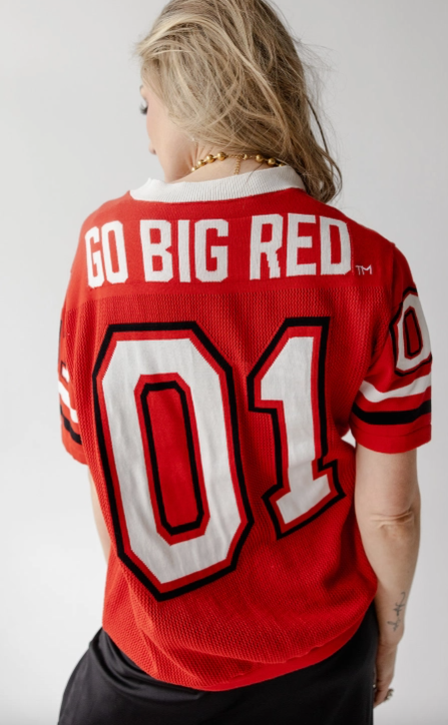 Gameday Social Nebraska Sideline Sweater Jersey in Red