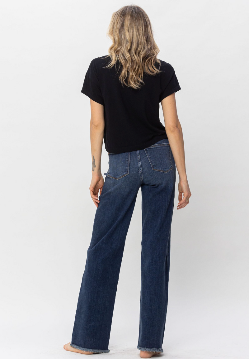 Judy Blue Becca Button Fly Wide Jeans