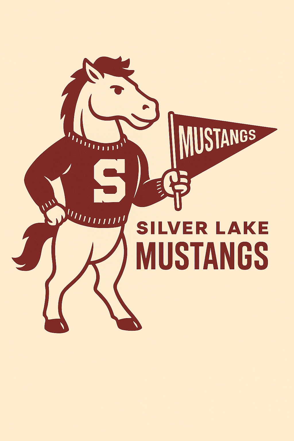 Silver Lake Mustangs Vintage Mascot Tee