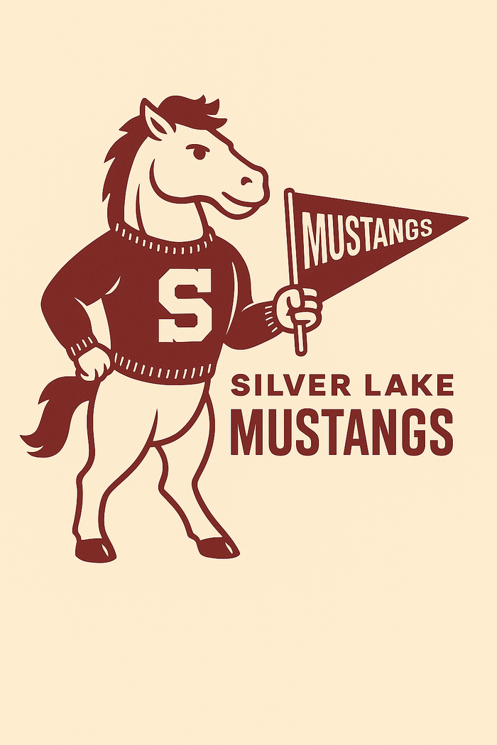 Silver Lake Mustangs Vintage Mascot Tee