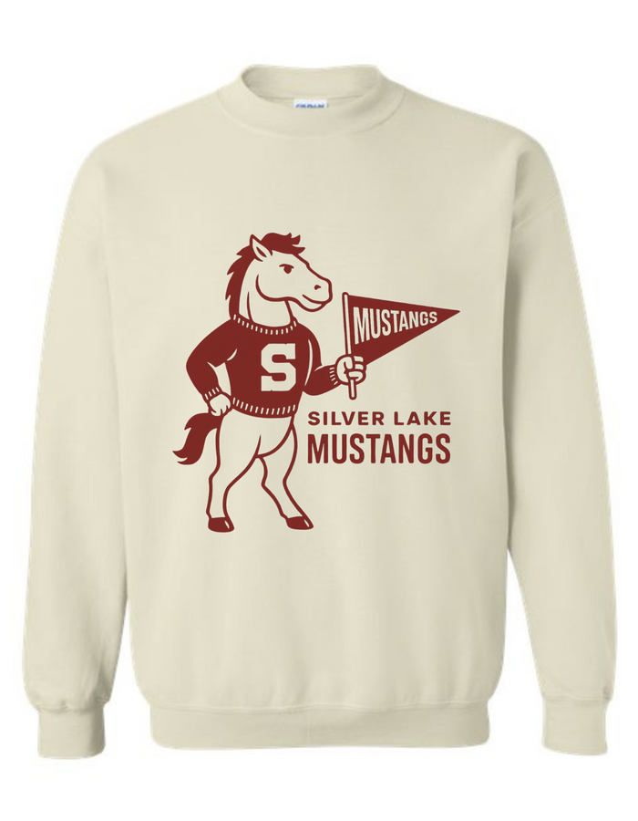 Silver Lake Mustangs Vintage Mascot Tee & Sweatshirt