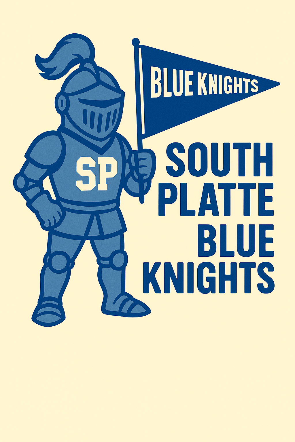 South Platte Blue Knights Vintage Mascot Tee