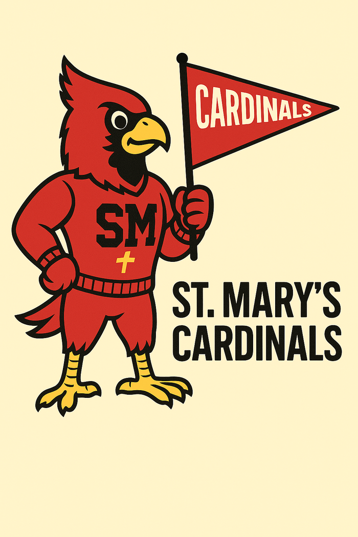 St. Mary's Cardinals Vintage Mascot Tee